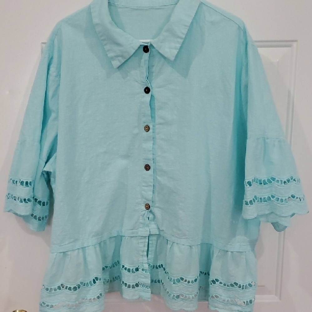 Light Blue Women's Crop Top
